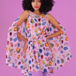 Samantha Pleet Gemstone cape dress